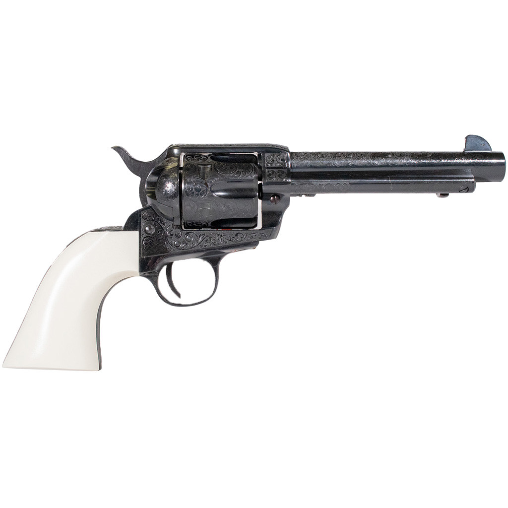 Pietta The Shootist Revolver 45 LC 5.5 in. Engraved Blued Ivory