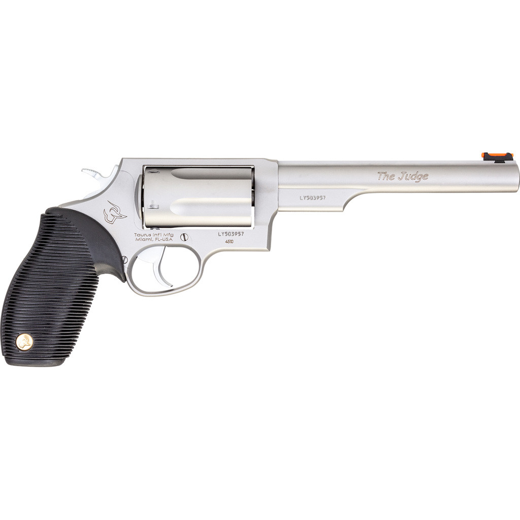 Taurus Judge Revolver 45 LC/410 ga. 6.5 in. Stainless 5 rd. Rubber Grips