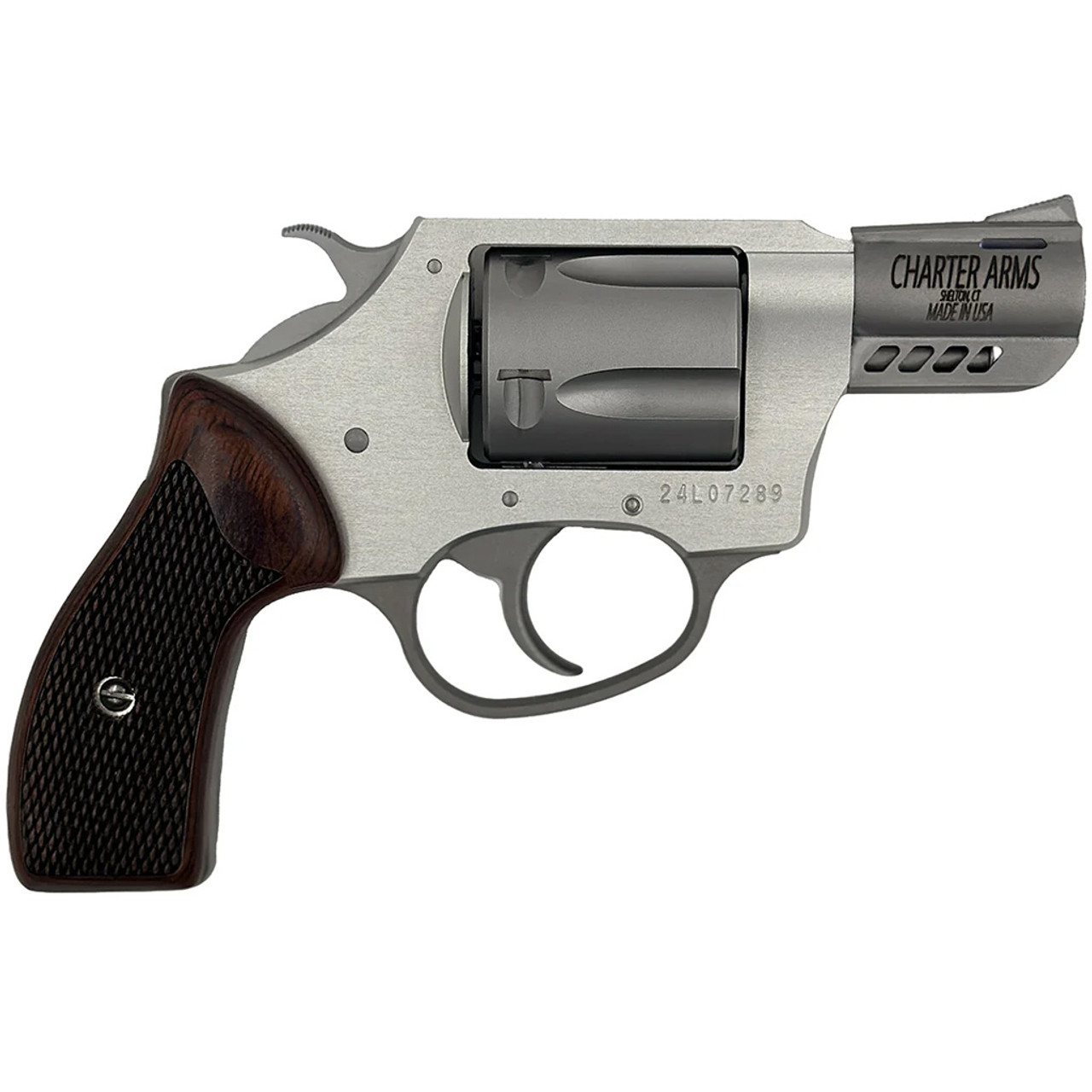 Charter Arms Coyote Revolver 380 ACP 2 in Ported Silver 5 rd.