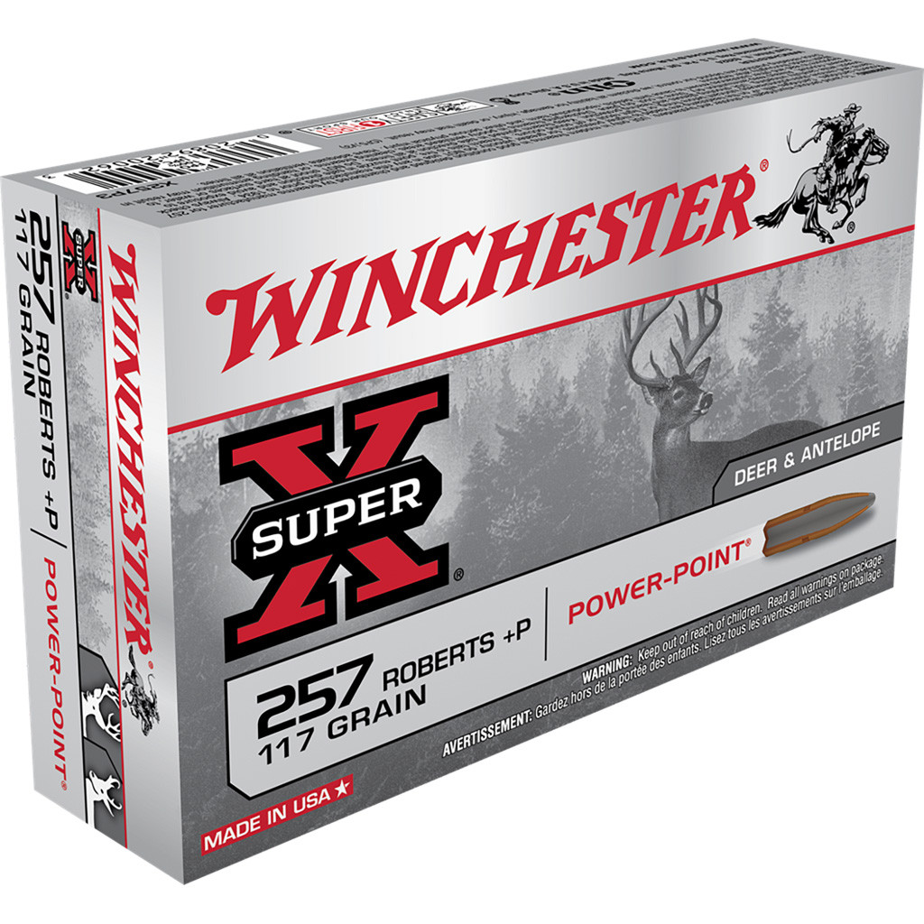 Winchester Super-X Rifle Ammo 257 Roberts 117 gr. Power-Point 20 rd.