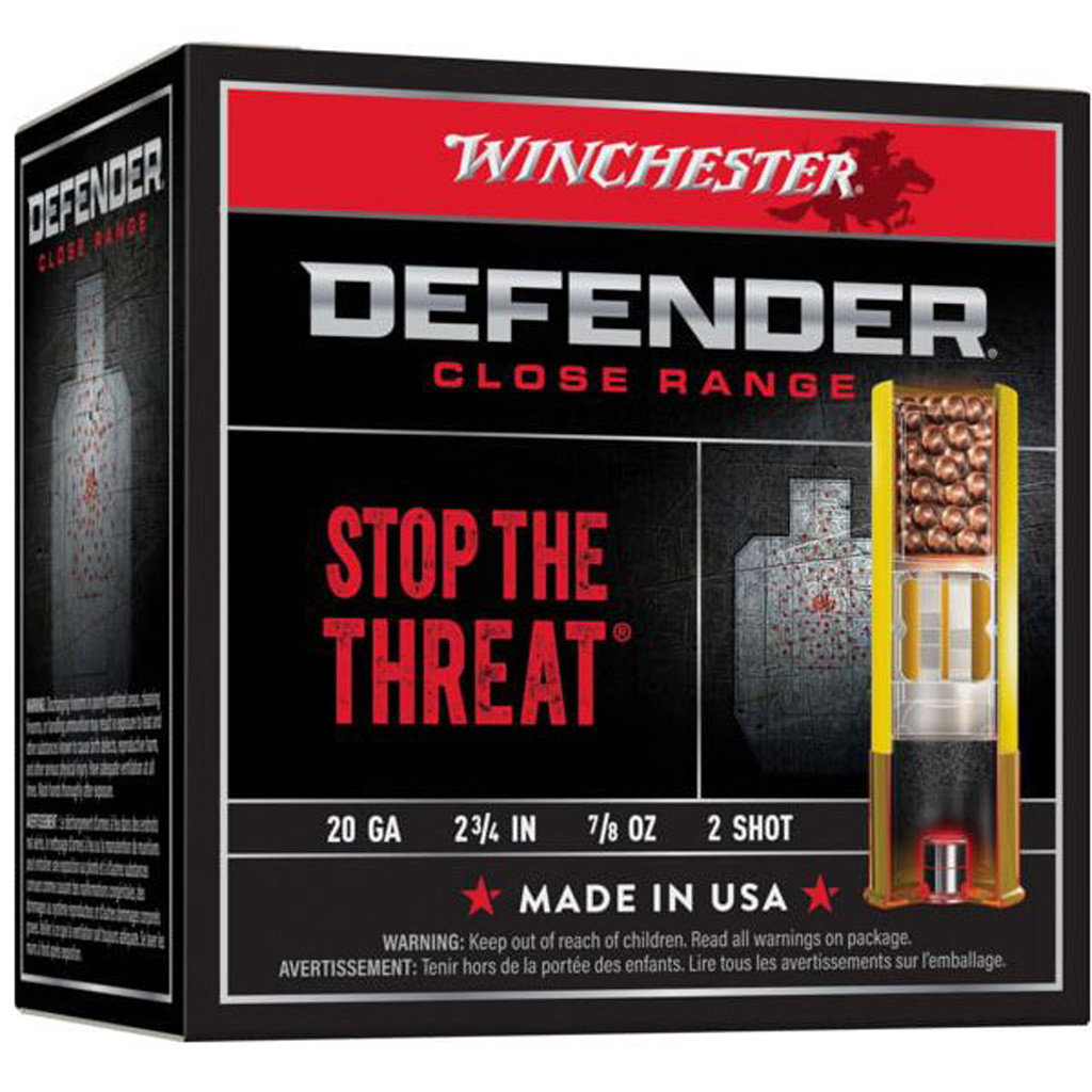 Winchester Defender Load 20 ga. 2.75 in. 7/8 oz. 2 Shot 25 rd.