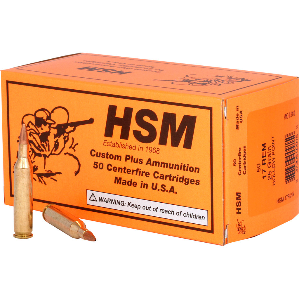 HSM Varmint Rifle Ammunition 17 Rem. Hollow Point 25 gr. 50 rd.
