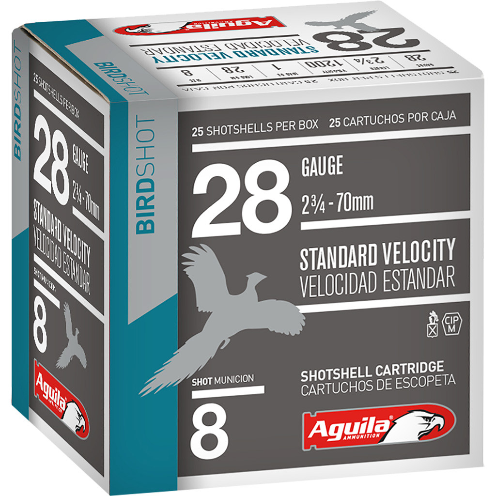 Aguila Standard Velocity Shotgun Game Load 28 ga. 2.75 in. 1 oz. 8 Shot 25 rd.