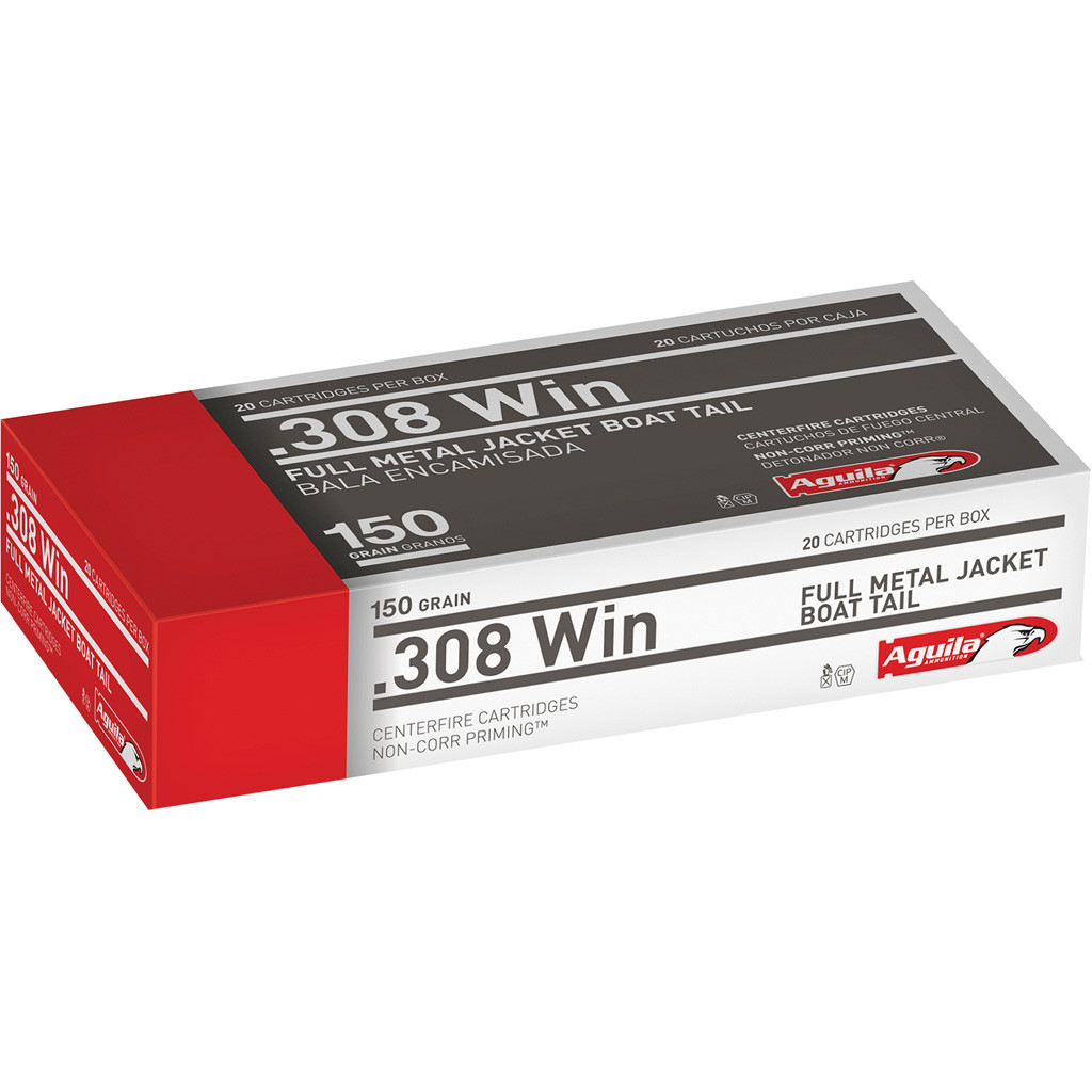 Aguila Rifle Ammo 308 Win. 150 gr. FMJBT 20 rd.