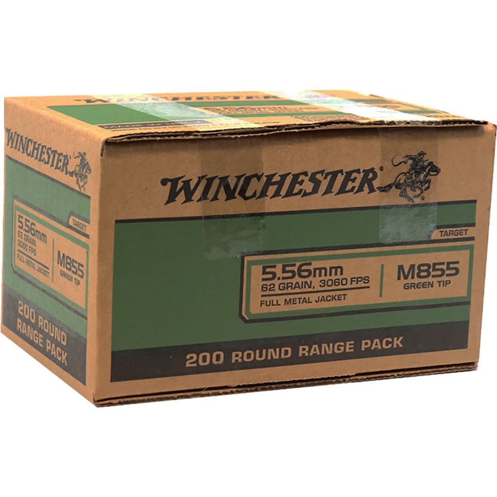 Winchester USA M855 Rifle Ammo 5.56 62 gr. FMJ 200 rd.