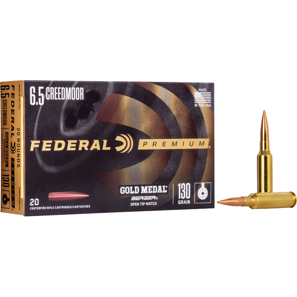 Federal Gold Medal Rifle Ammo 6.5 Creedmoor 130 gr. Berger Hybrid VLD 20 rd.