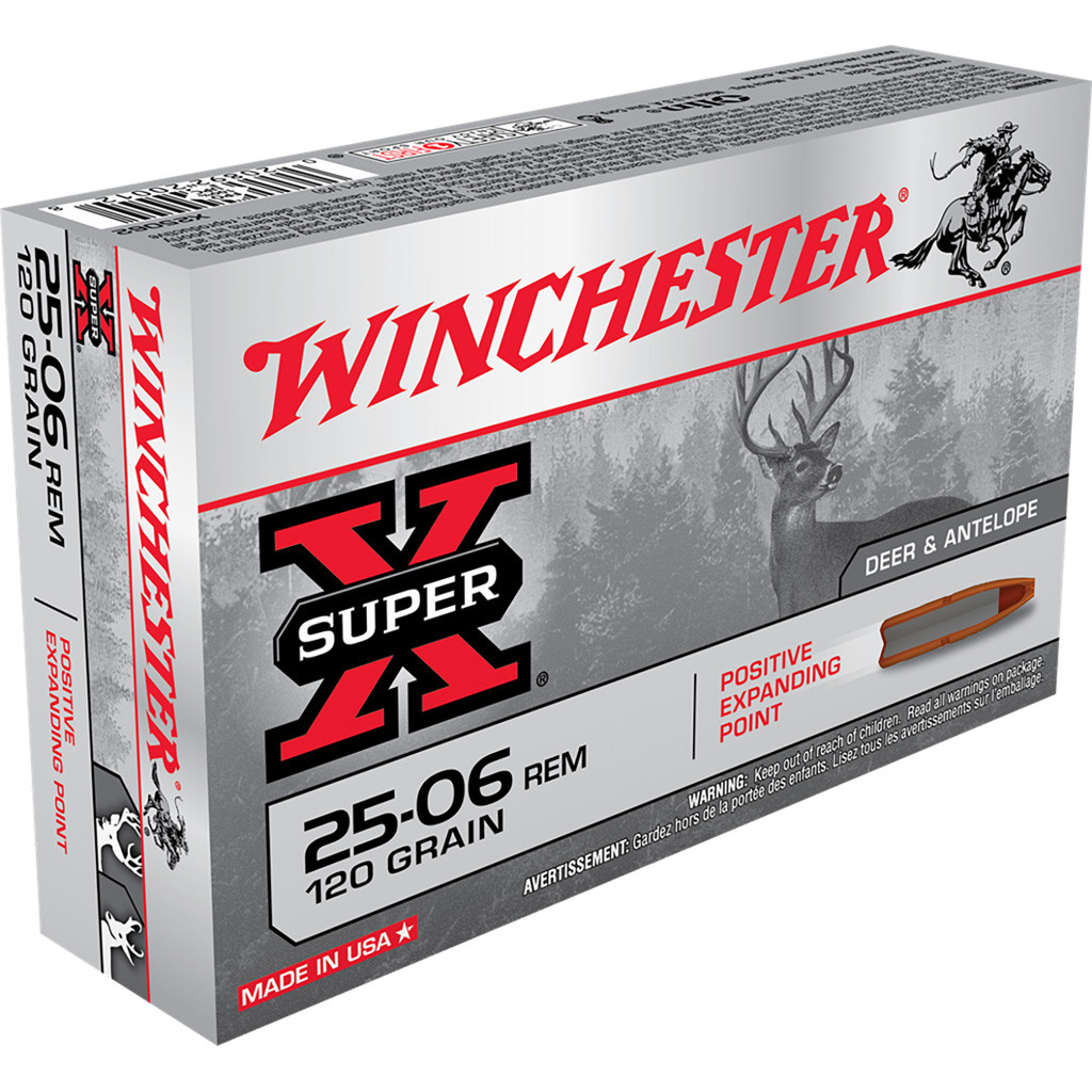 Winchester Super-X Rifle Ammo 25-06 Rem 120 gr. Positive Expanding Tip 20 rd