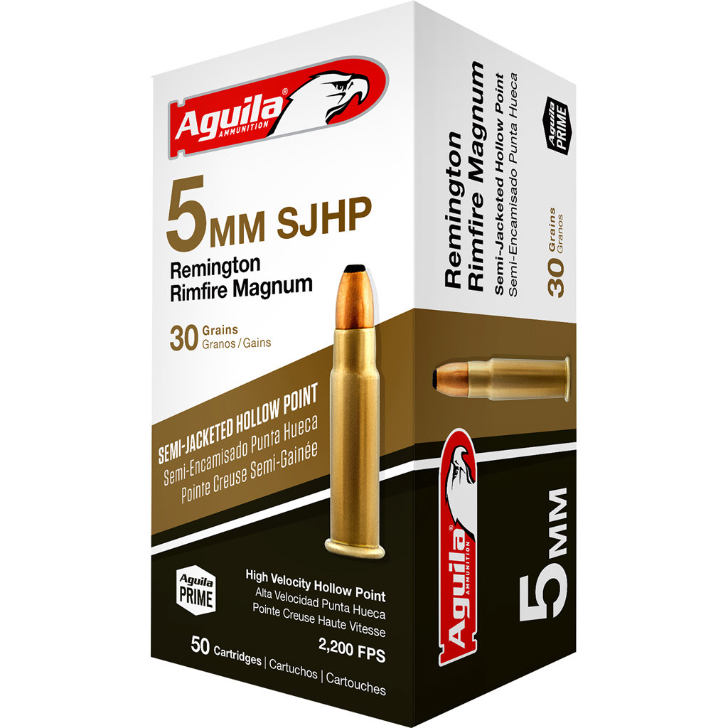 Aguila Special Rimfire Ammo 5mm Rem. Rimfire Mag. 30 gr. SJHP 50 rd.