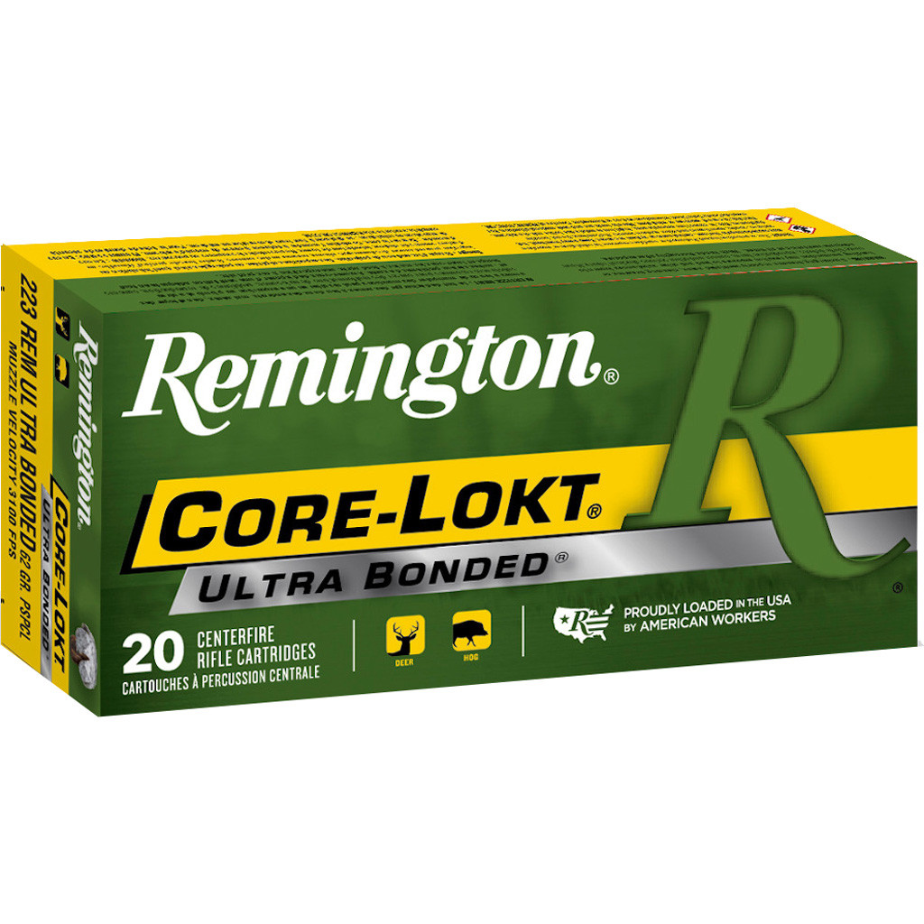 Remington Core-Lokt Centerfire Rifle Ammo 223 Rem. 62 gr. Core-Lokt Ultra Bonded PSP 20 rd.