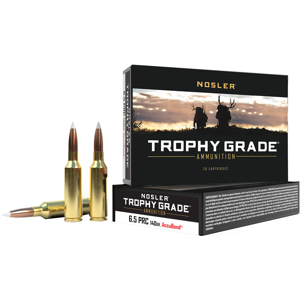 Nosler Trophy Grade Rifle Ammunition 6.5 PRC 140 gr. AB SP 20 rd.