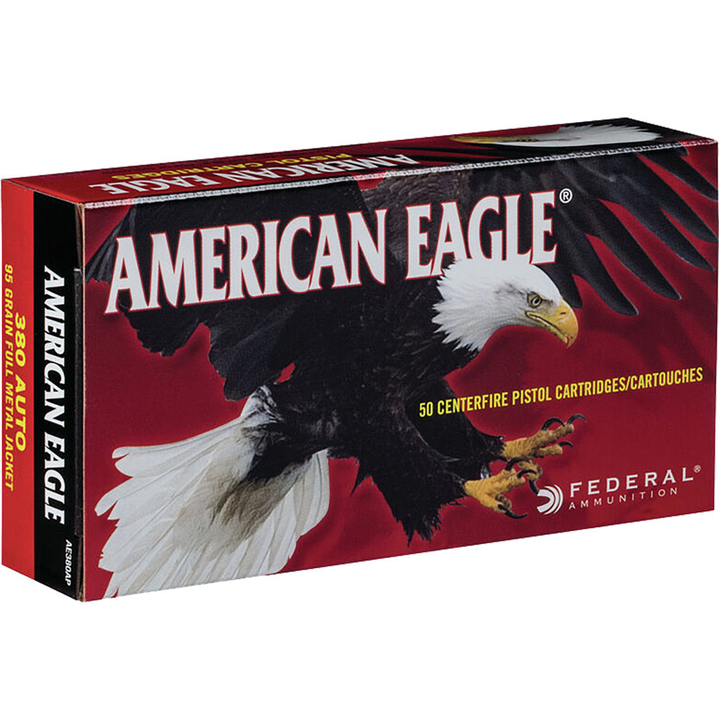Federal American Eagles Pistol Ammo 380 ACP 95 gr. FMJ 50 rd.