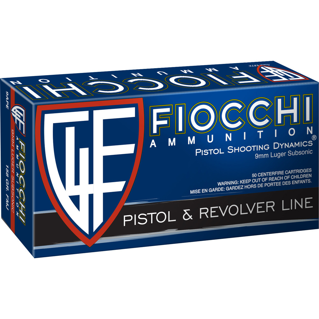 Fiocchi Training Dynamics Centerfire Handgun Ammo 9mm 158 gr. FMJ 50 rd.