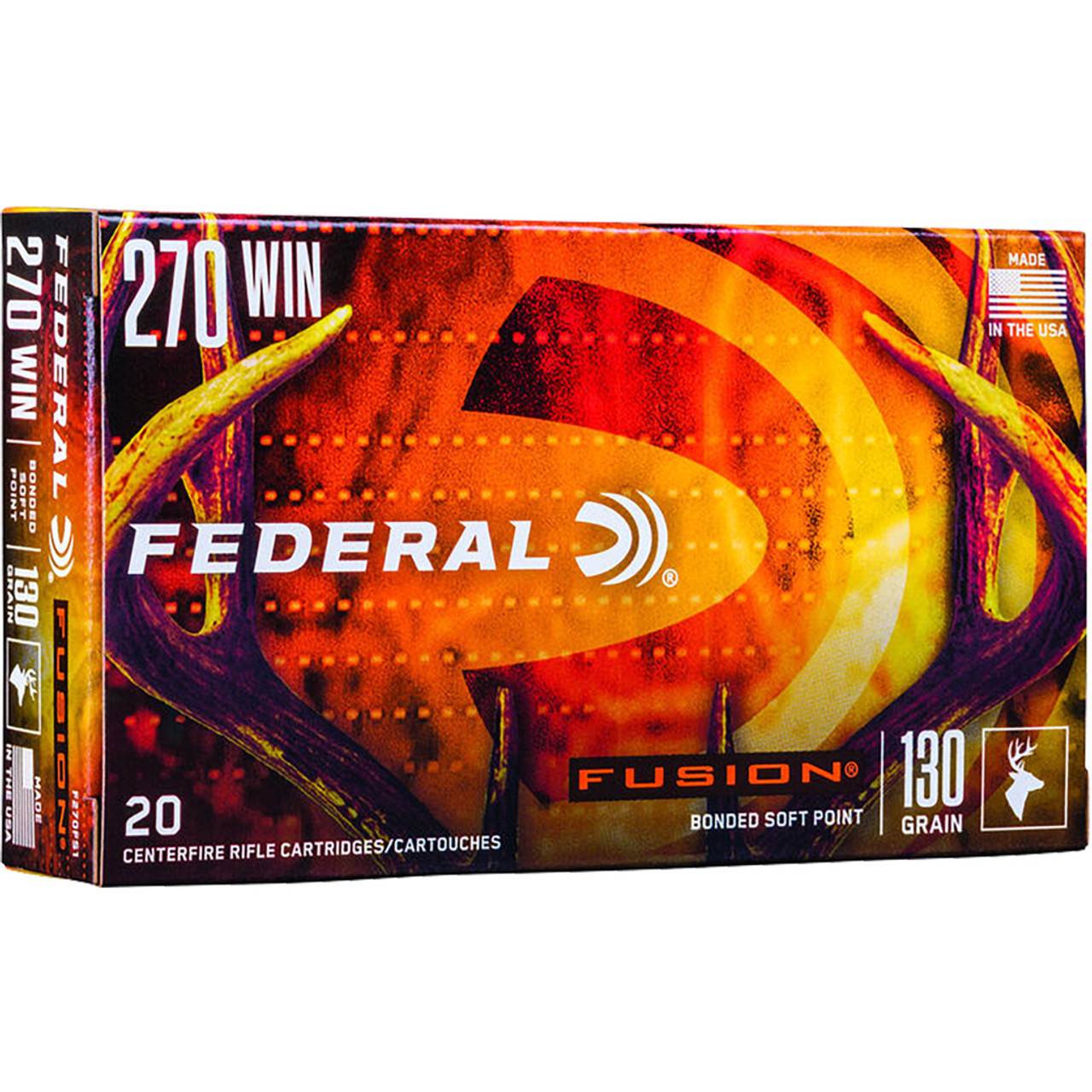 Federal Fusion Rifle Ammo 270 Win 130 gr. Fusion Soft Point 20 rd.