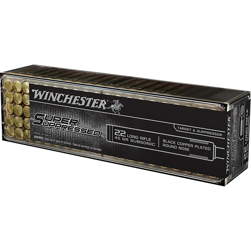 Winchester Super Suppressed Rimfire Ammo 22 LR. HP Suppressed 100 rd.