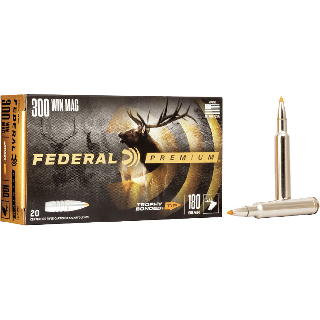 Federal Premium Rifle Ammo 300 Win. Mag. 180 gr. Trophy Bonded Tip 20 rd.