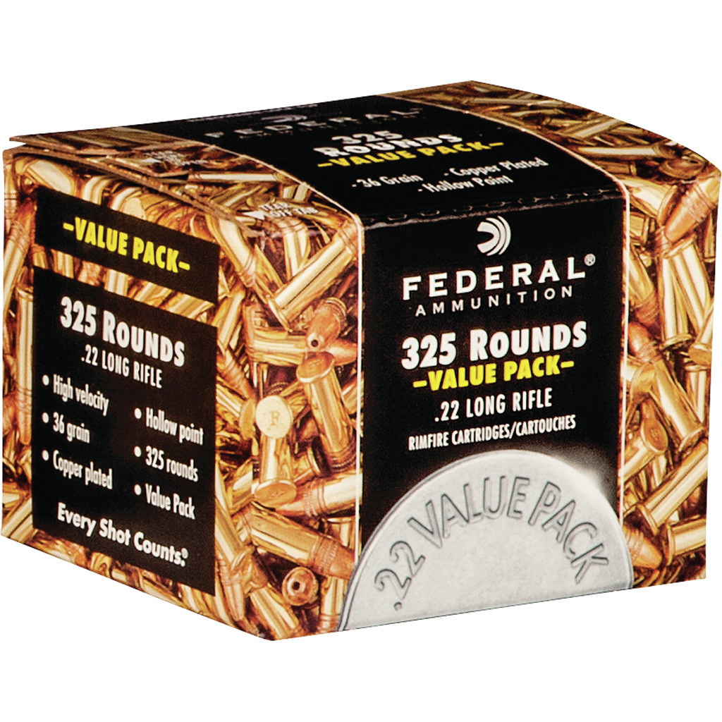 Federal Value Pack Rimfire Ammo 22 LR. 36 gr. CPHP 325 rd.