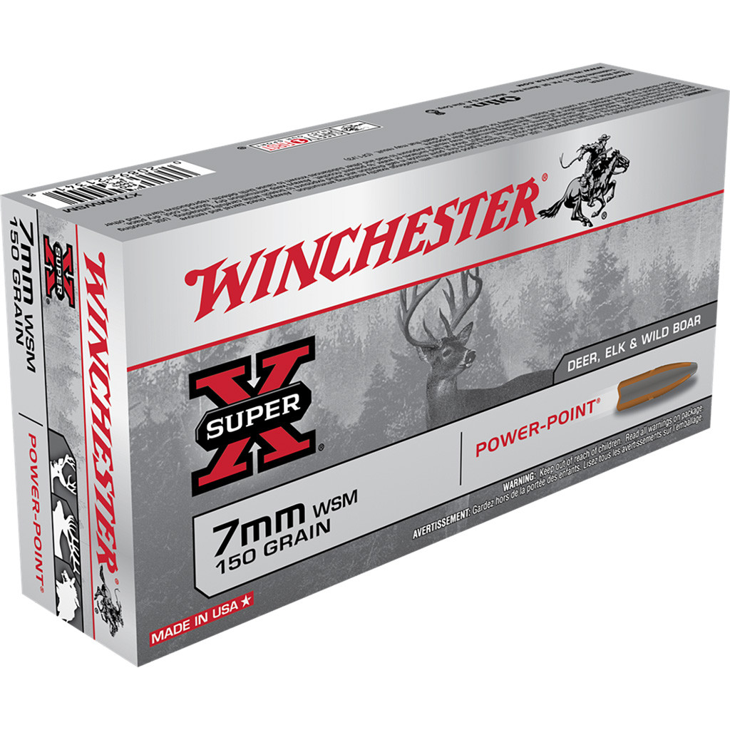 Winchester Super-X Rifle Ammo 7mm WSM 150 gr. Power-Point 20 rd.