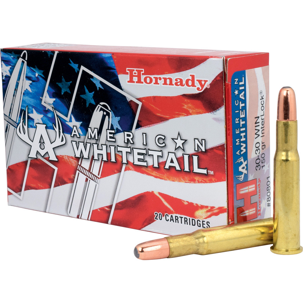 Hornady American Whitetail Rifle Ammo 30-30 Win 150 gr. InterLock Round Nose 20 rd.