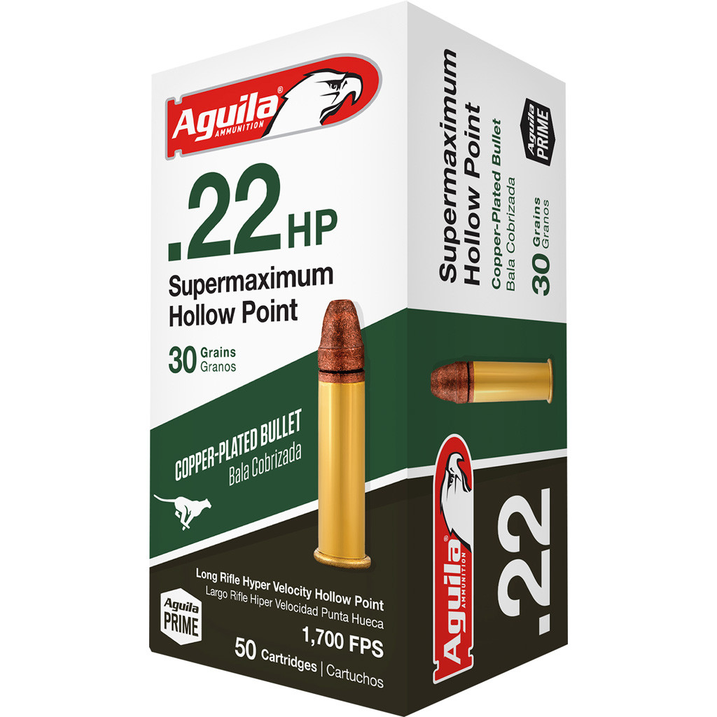 Aguila Special Supermaximum Rimfire Ammo 22 LR. 30 gr. HP 50 rd.