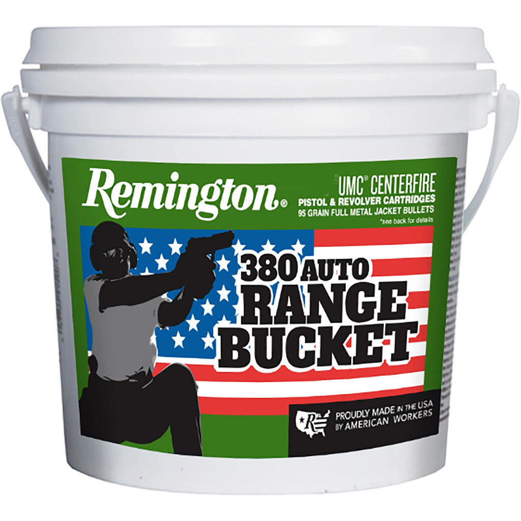 Remington Range Bucket UMC Pistol Ammo 380 ACP 95 gr. FMJ 300 rd.