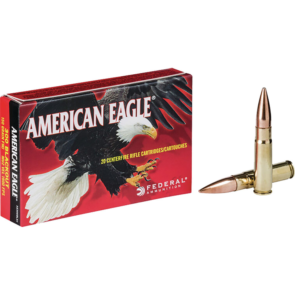 Federal American Eagle Rifle Ammo 300 Blackout 150 gr. FMJ Boat-Tail 20 rd.