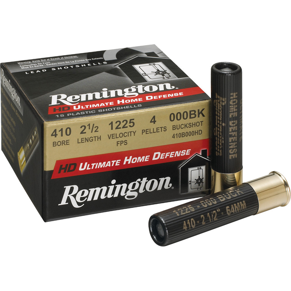 Remington Ultimate Defense Buckshot Loads 410 ga. 2.5 in. 4 Pellet 000 Buck 15 rd.