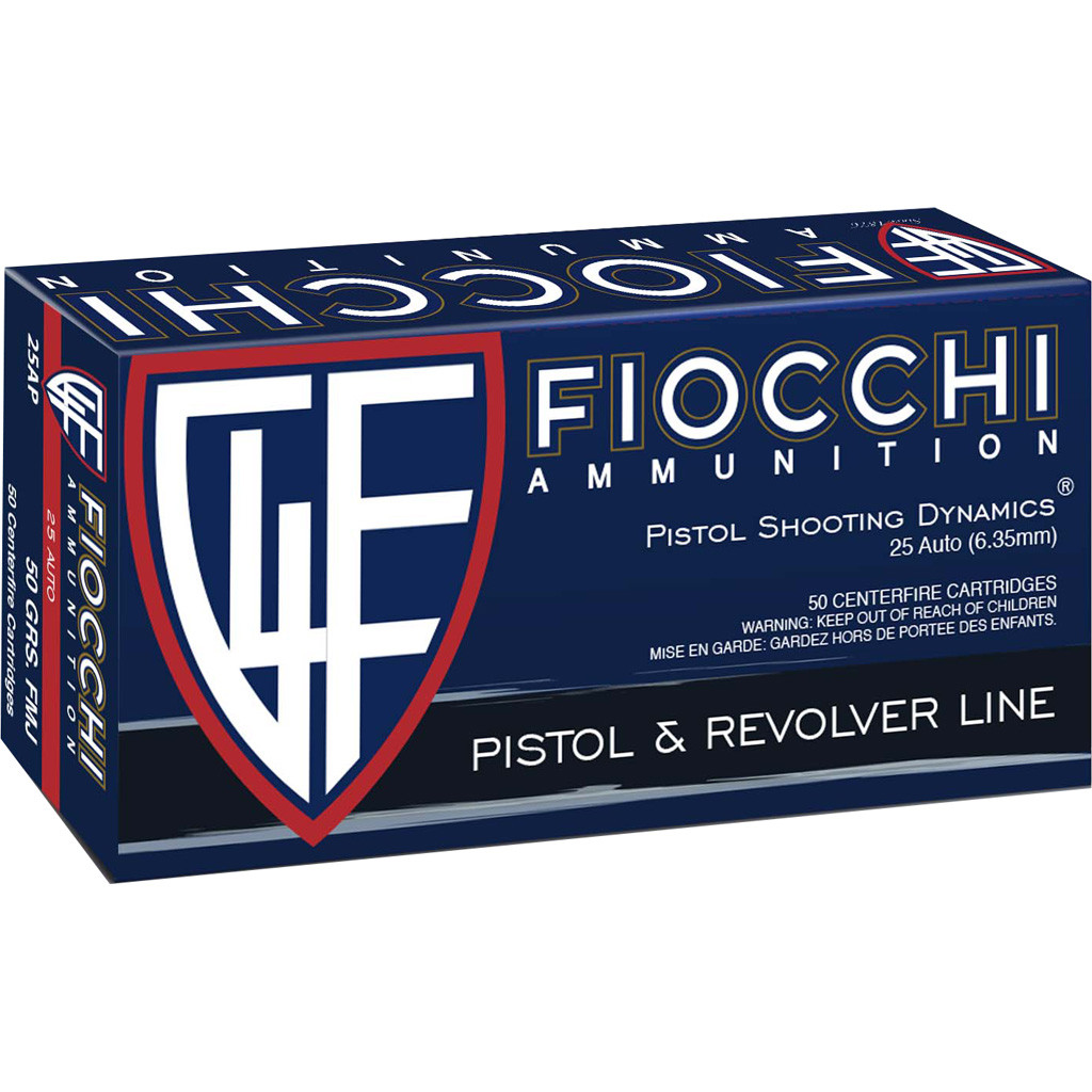 Fiocchi Range Dynamics Pistol Ammo 25 ACP 50 gr. FMJ 50 rd.