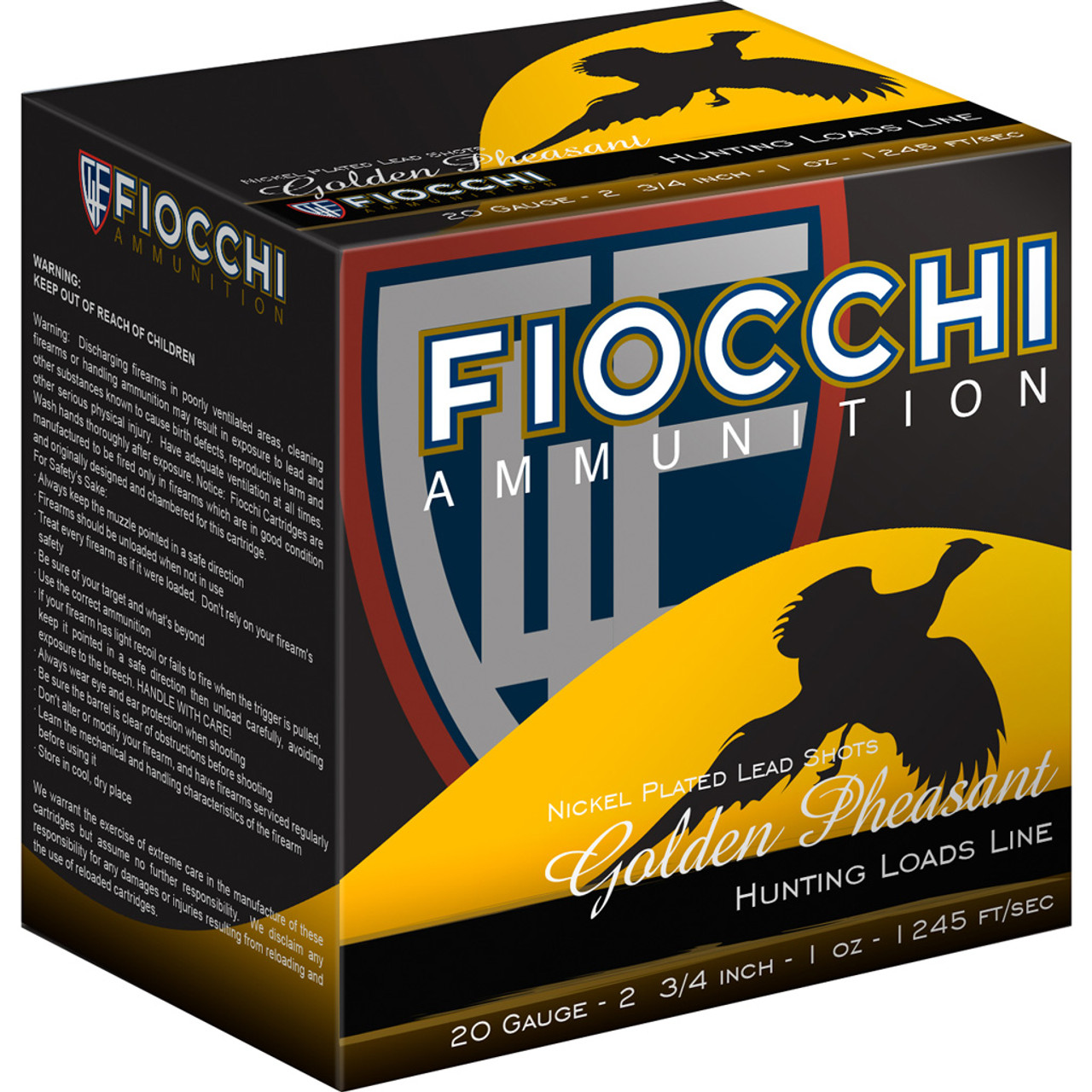 Fiocchi Golden Pheasant Shotgun Loads 20 ga. 2.75 in. 1 oz. 5 Shot 25 rd.