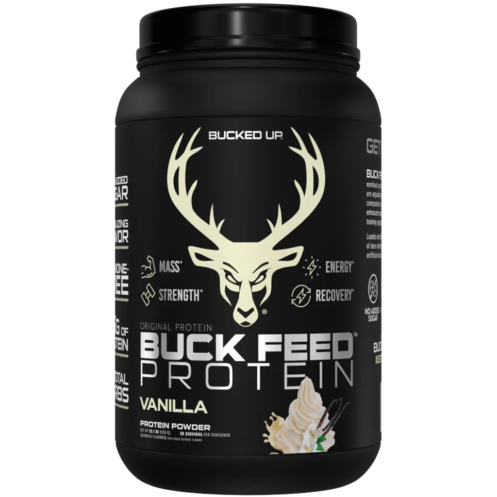 Bucked Up Buck Feed Protein Vanilla 30 Serving Tub