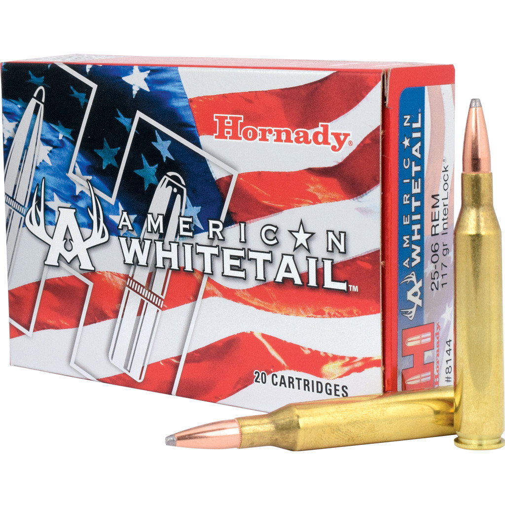 Hornady American Whitetail Rifle Ammo 25-06 Rem 117 gr. InterLock BT Soft Point 20 rd.