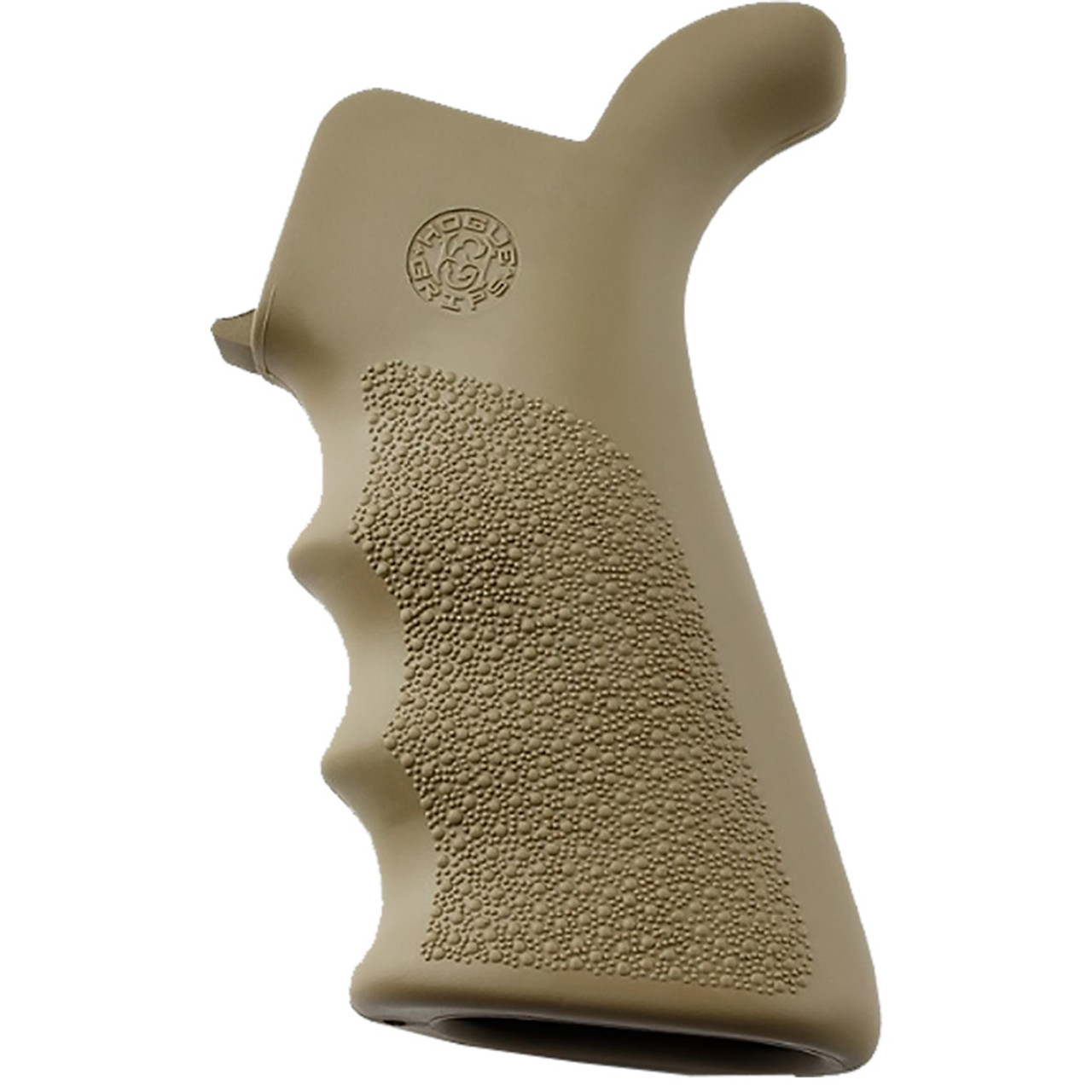 Hogue AR-15 Rubber Beavertail Grip FDE w/ Finger Grooves