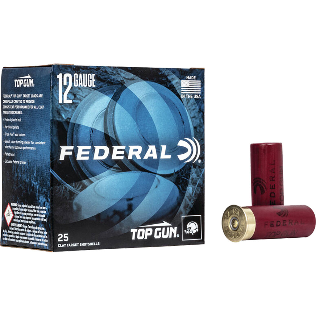 Federal Top Gun Shotgun Ammo 12 ga. 2.75 in. 2 3/4 Dr. 1 1/8 oz. 9 Shot 25 rd.