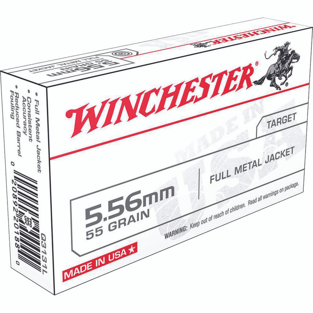 Winchester USA Rifle Ammo 5.56mm 55 gr. FMJ 20 rd.
