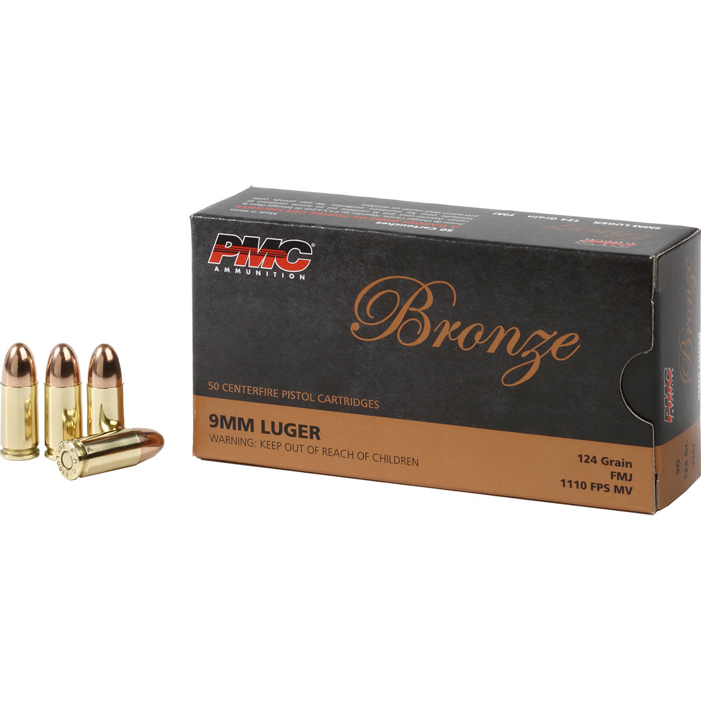 PMC Bronze Pistol Ammo 9mm Luger FMJ 124 gr. 50 rd.