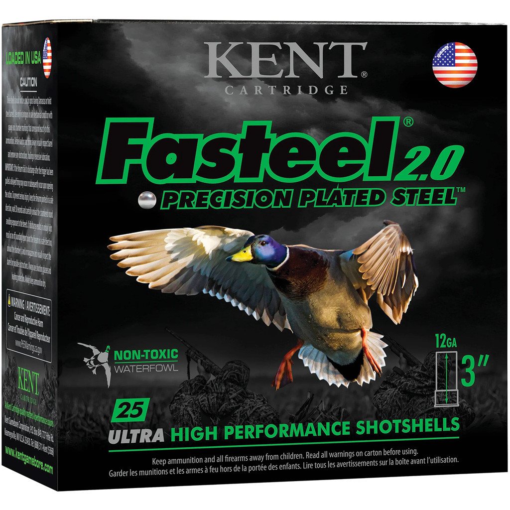 Kent Fasteel 2.0 Precision Plated Steel Load 12 ga. 3 in. 1 1/4 oz. 4 Shot 25 rd.