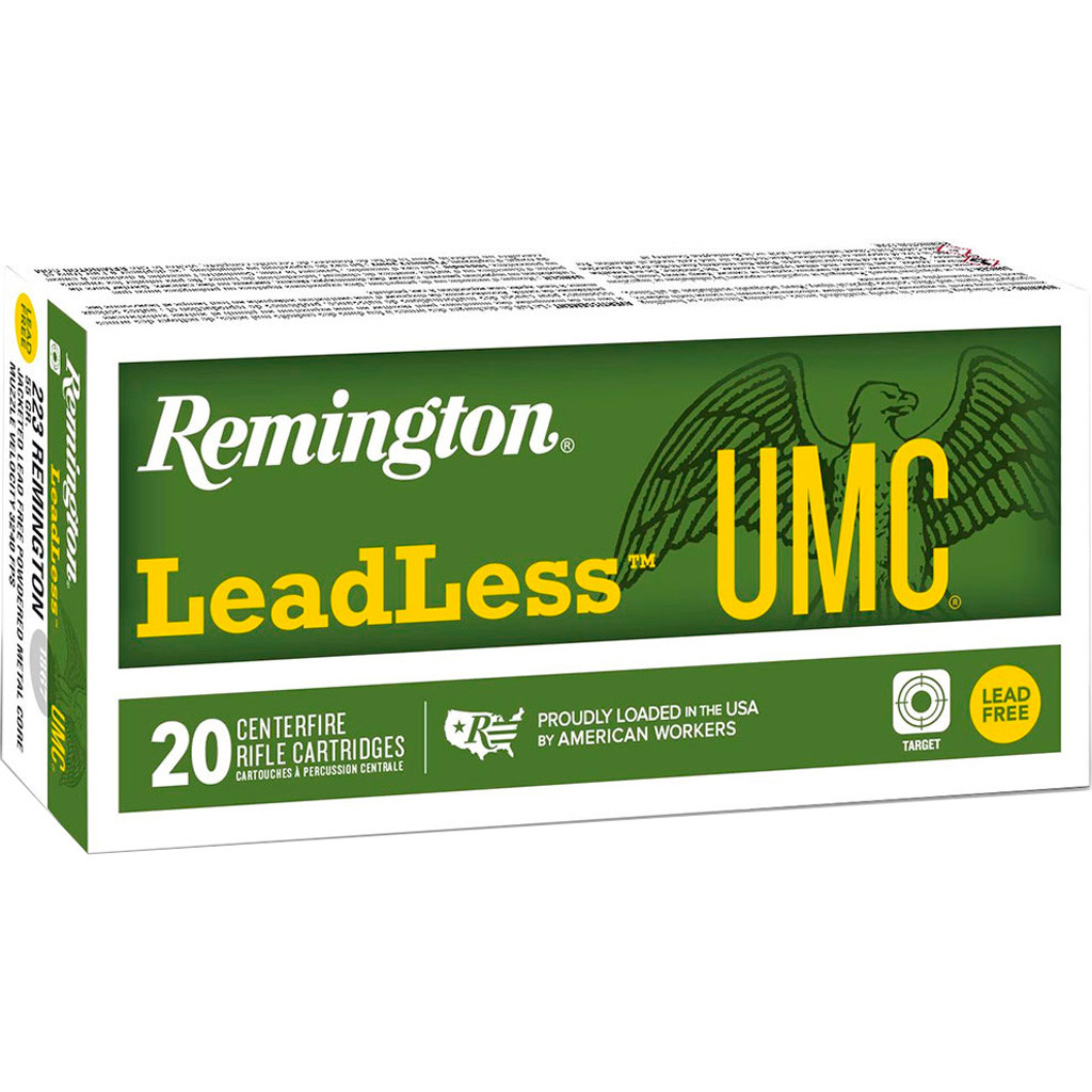 Remington UMC Leadless Centerfire Rifle Ammo 223 Rem 55 gr. Lead Free Jacketed 20 rd.