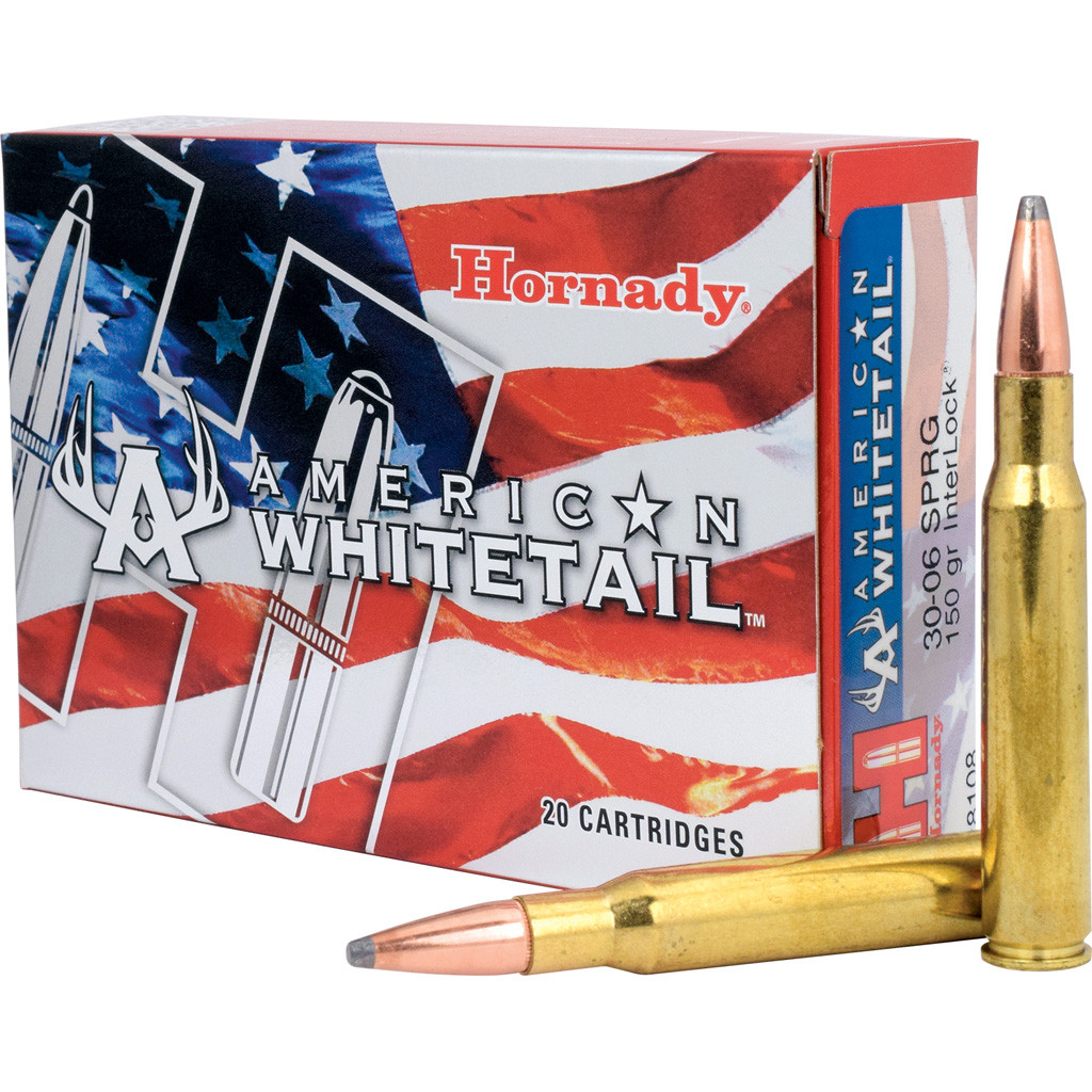 Hornady American Whitetail Rifle Ammo 30-06 Springfield 150 gr. InterLock SP 20 rd.