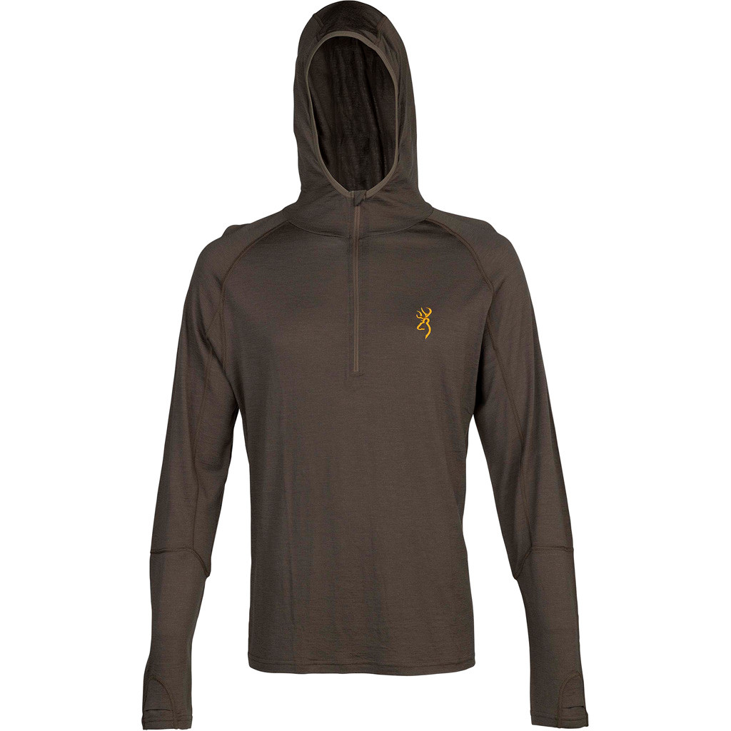 Browning Merino Hooded Shirt Major Brown