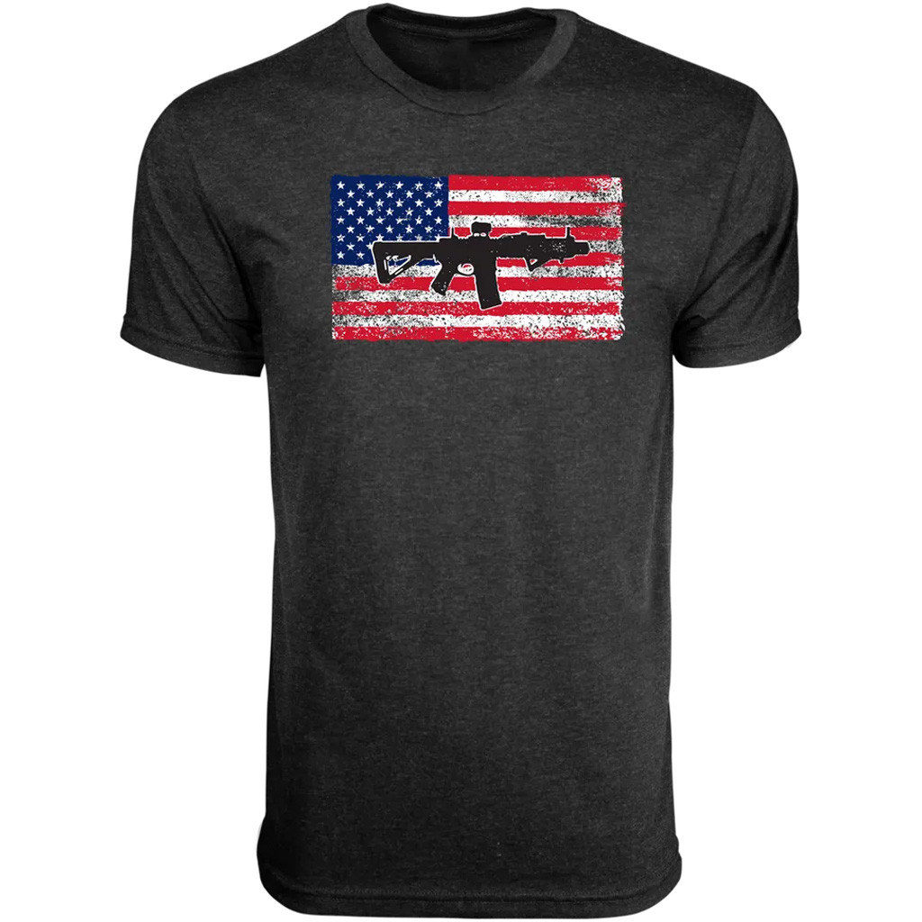 Black Rifle SBR Flag Shirt Vintage Black