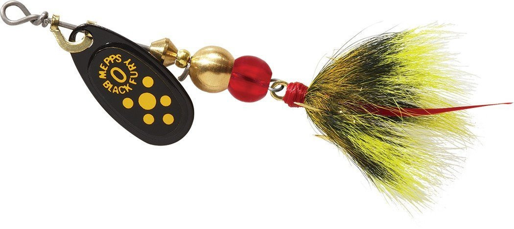 Mepps Black Fury 0T Yel Dots