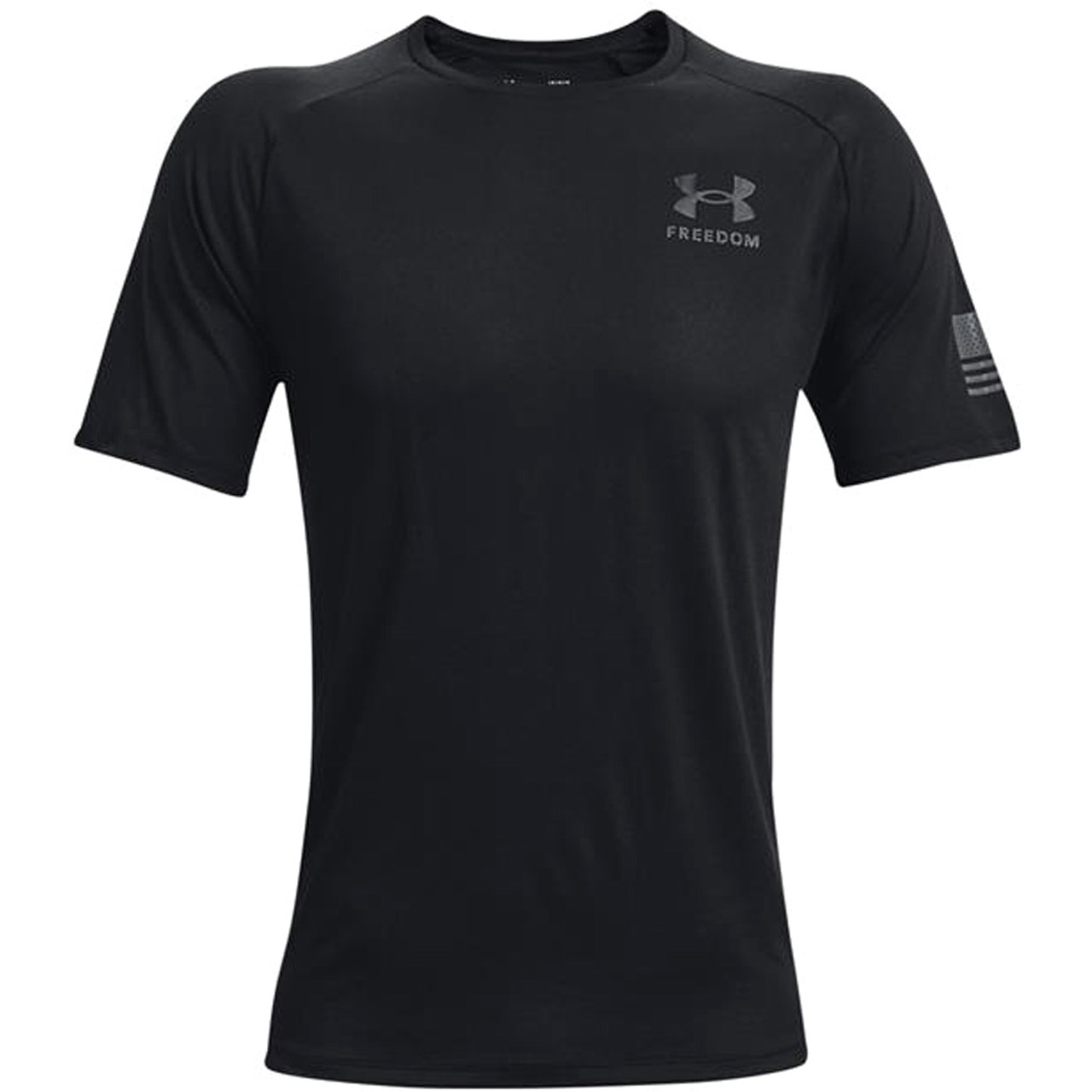 Men's UA Techa Freedom Short Sleeve T-Shirt Black--Pitch Gray