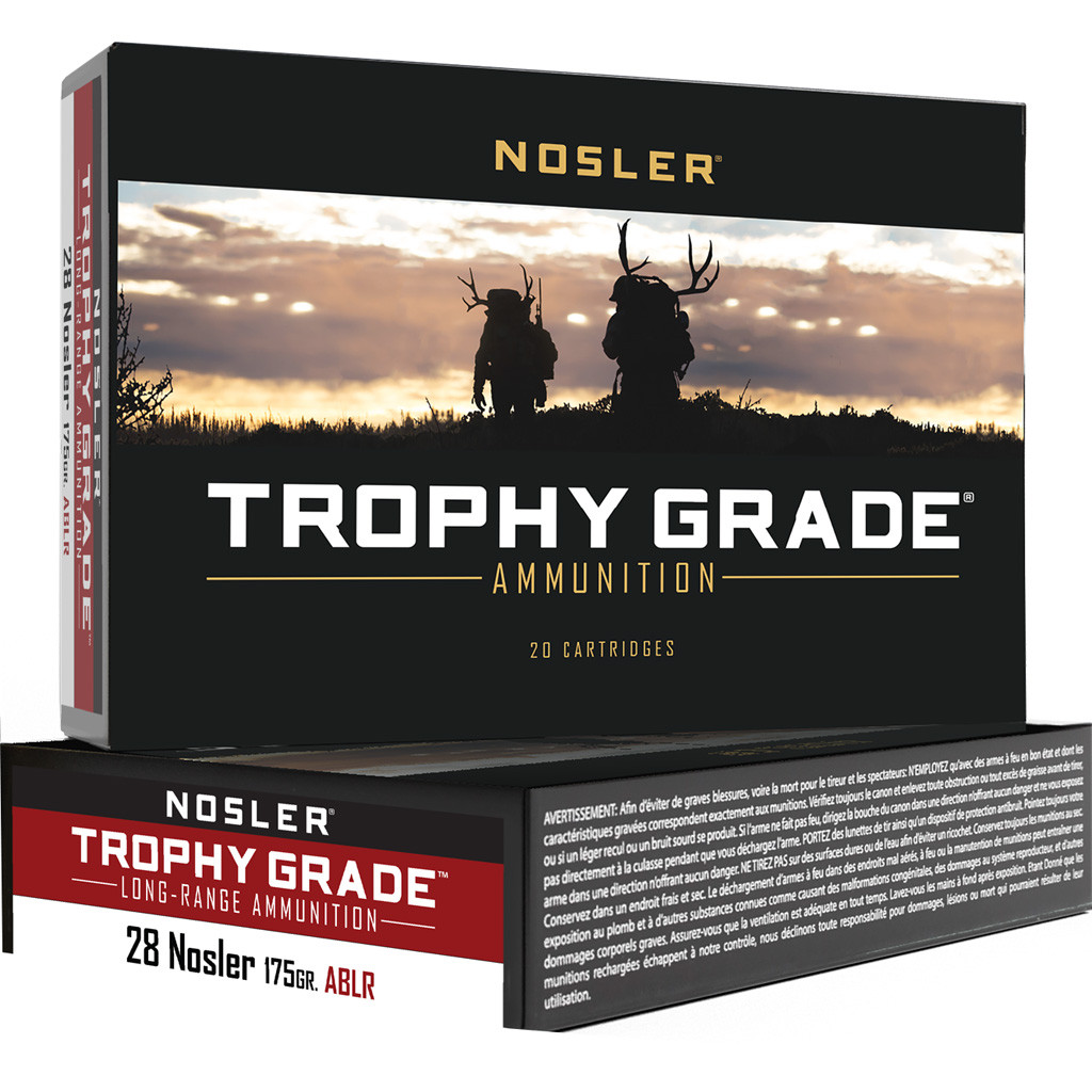 Nosler Trophy Grade Long Range Rifle Ammunition 28 Nosler 175 gr. ABLR SP 20 rd.