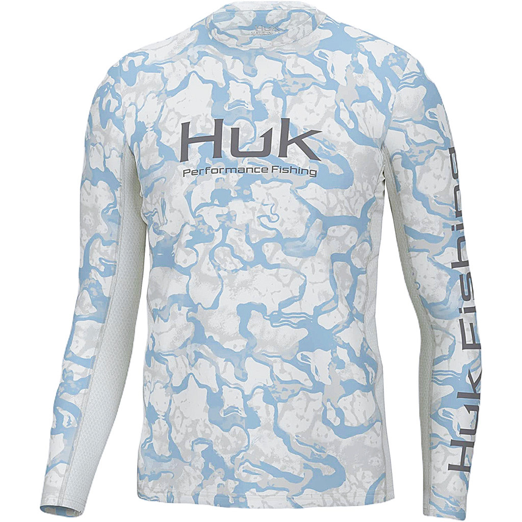 Huk Icon X Inside Reef Long Sleeve Crystal Blue