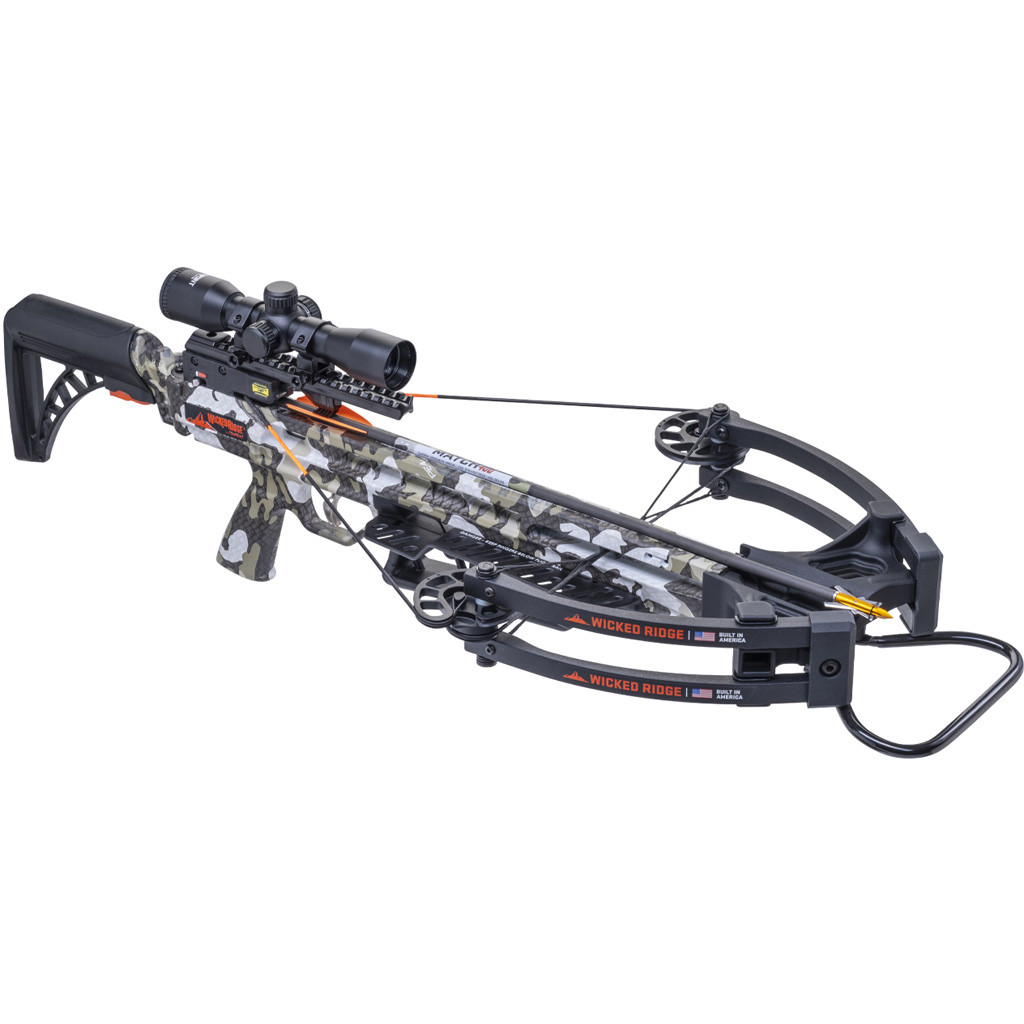 Wicked Ridge Warrior 400 Crossbow Package Rope Sled ProView 400 Scope Peak XT Camo
