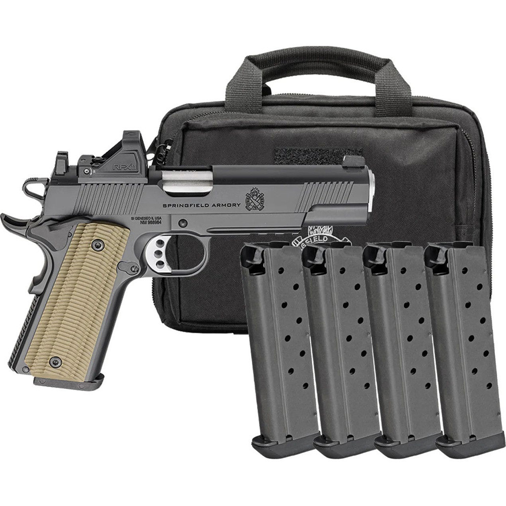 Springfield Armory 1911 Operator Gear Pac Pistol 45 ACP 5in Barrel 8rd Magazine Optic Black