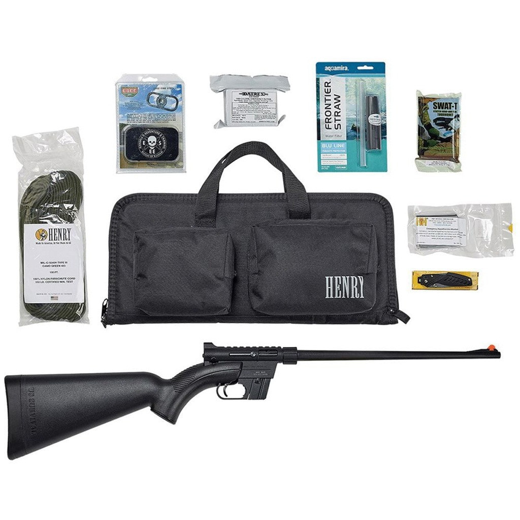 Henry Survival Pack Rifle 22 LR. 16.125 in. Black with Survival Gear