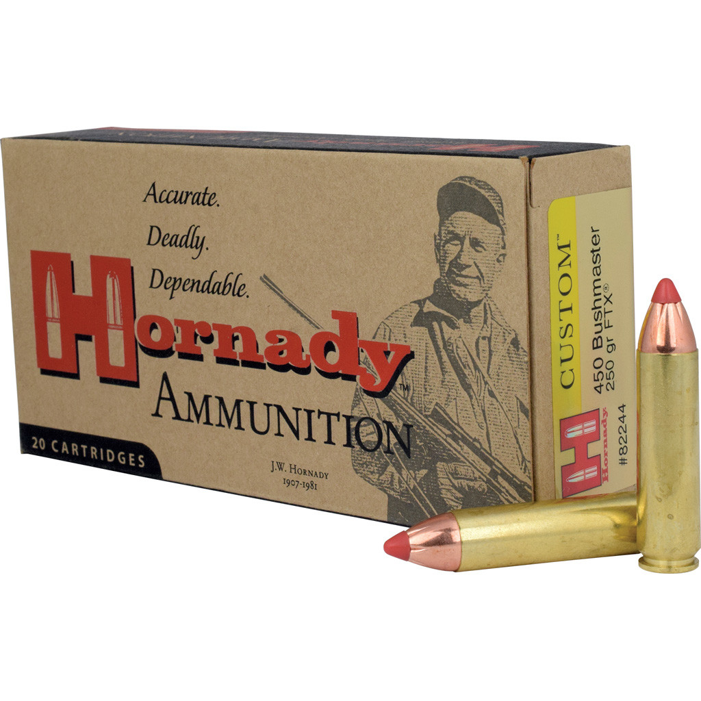 Hornady Custom Rifle Ammo 450 Bushmaster 250 gr. FTX 20 rd.