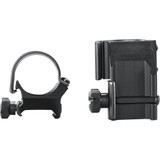Weaver Classic Detachable Extended Rings Matte Black 1" Medium Top Mount Extended Clam Pack