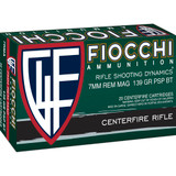 Fiocchi Field Dynamics Centerfire Rifle Ammo 7mm Rem. Mag. 139 gr. PSP 20 rd.