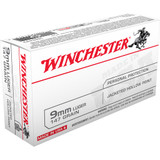 Winchester USA Pistol Ammo 9mm Luger 147 gr. Jacketed HP 50 rd.
